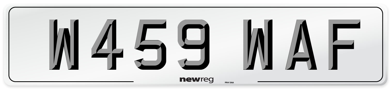 W459 WAF Number Plate from New Reg
